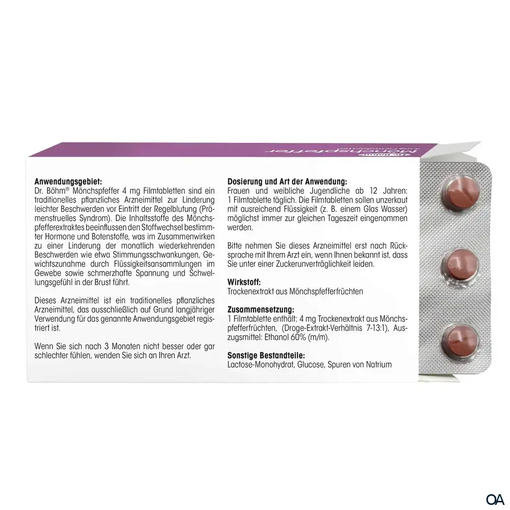 Dr. Böhm® Mönchspfeffer 4 mg Filmtabletten Dr. Böhm® Mönchspfeffer 4 mg Filmtabletten