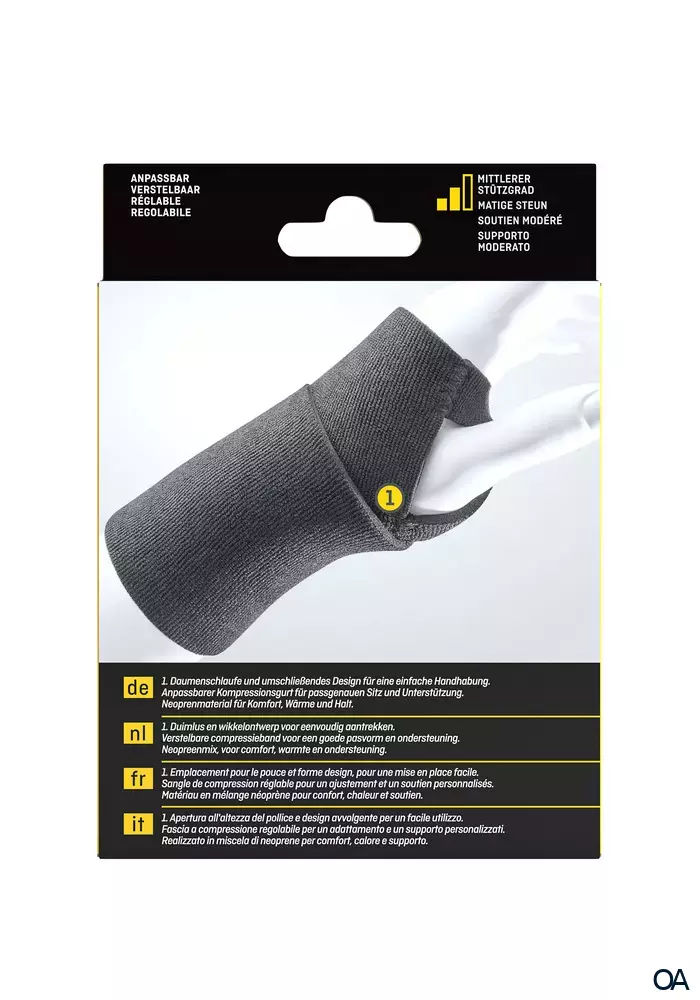 3M FUTURO™ Handgelenk-Bandage anpassbar mit Daumenschlaufe 09033, Verstellbar SPORT (11.4 - 24.1 cm) 3M FUTURO™ Handgelenk-Bandage anpassbar mit Daumenschlaufe 09033, Verstellbar SPORT (11.4 - 24.1 cm)