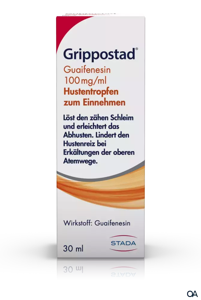 Grippostad® Guaifenesin 100 mg/ml Hustentropfen zum Einnehmen Grippostad® Guaifenesin 100 mg/ml Hustentropfen zum Einnehmen