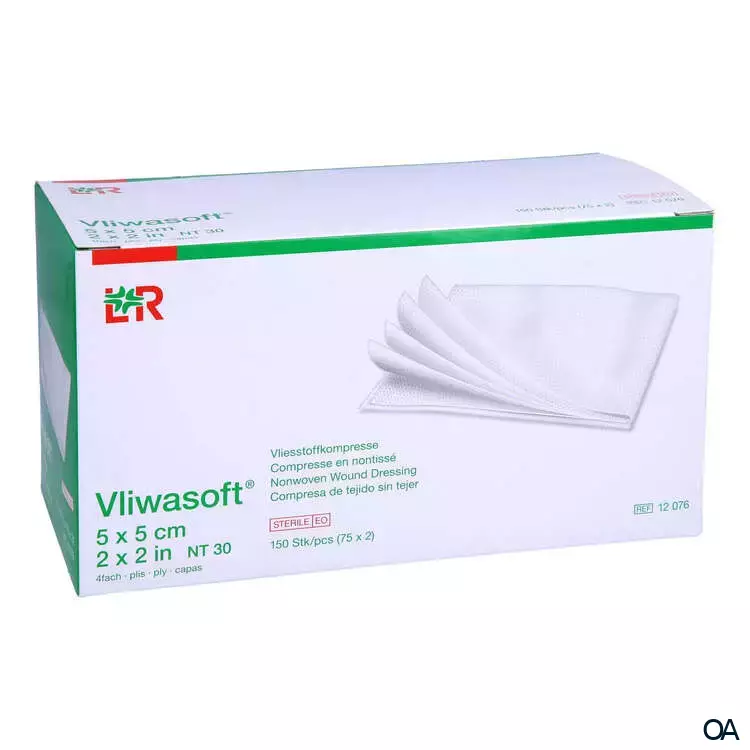 Vliwasoft® Vliesstoffkompressen, steril, 4-lagig, 5 x 5 cm Vliwasoft® Vliesstoffkompressen, steril, 4-lagig, 5 x 5 cm