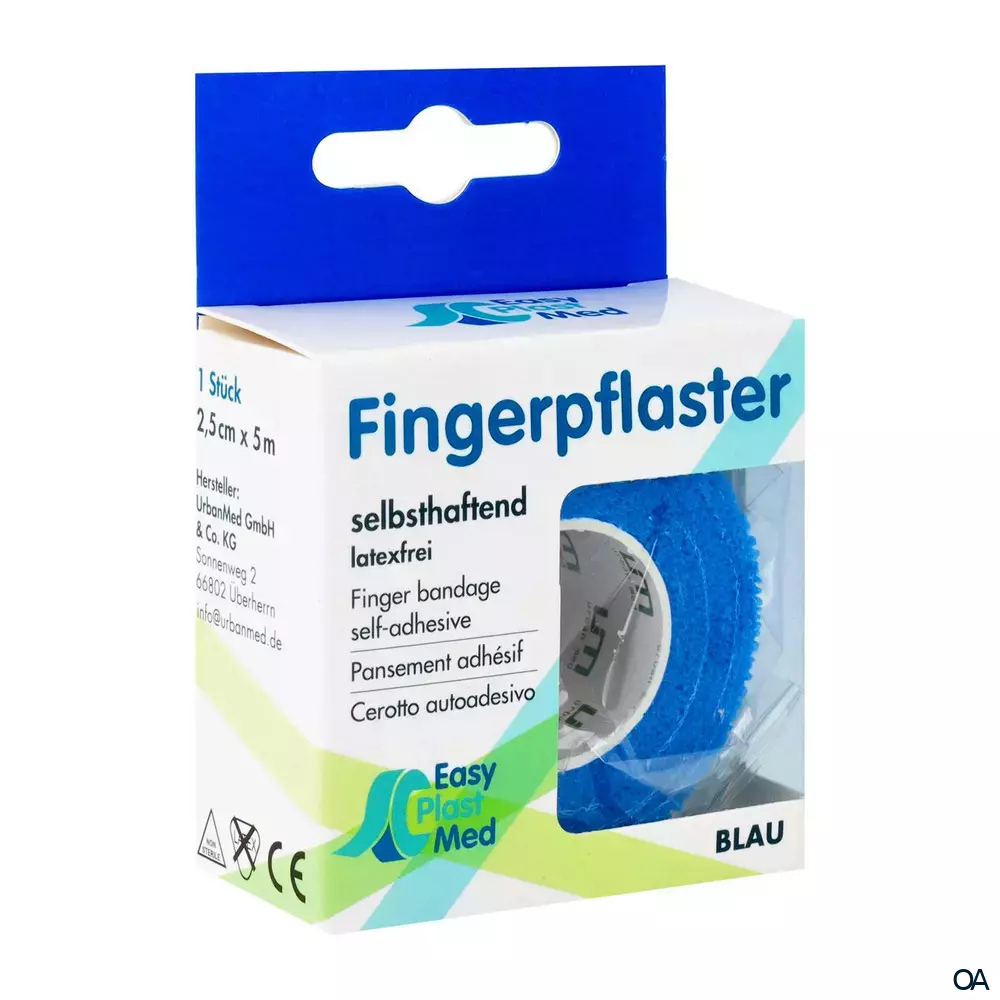 EasyPlast Med Fingerpflaster 2,5 cm x 5 m Blau
