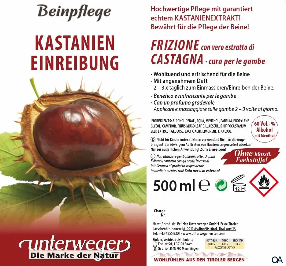 Unterweger Kastanien Einreibung Unterweger Kastanien Einreibung