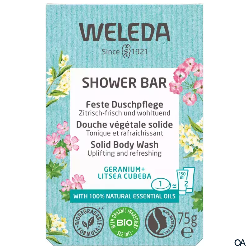 Weleda Feste Duschpflege Geranium + Litsea Cubeba Weleda Feste Duschpflege Geranium + Litsea Cubeba