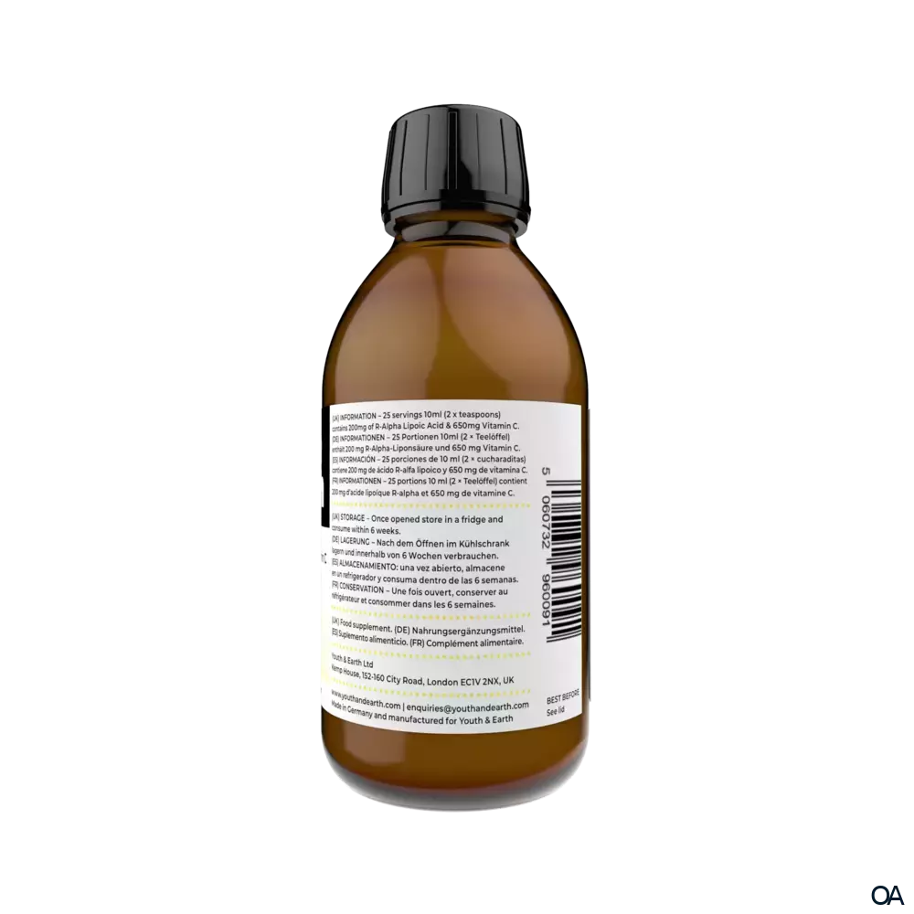 Youth & Earth Liposomale R-Alpha-Liponsäure + Vitamin C flüssig Youth & Earth Liposomale R-Alpha-Liponsäure + Vitamin C flüssig