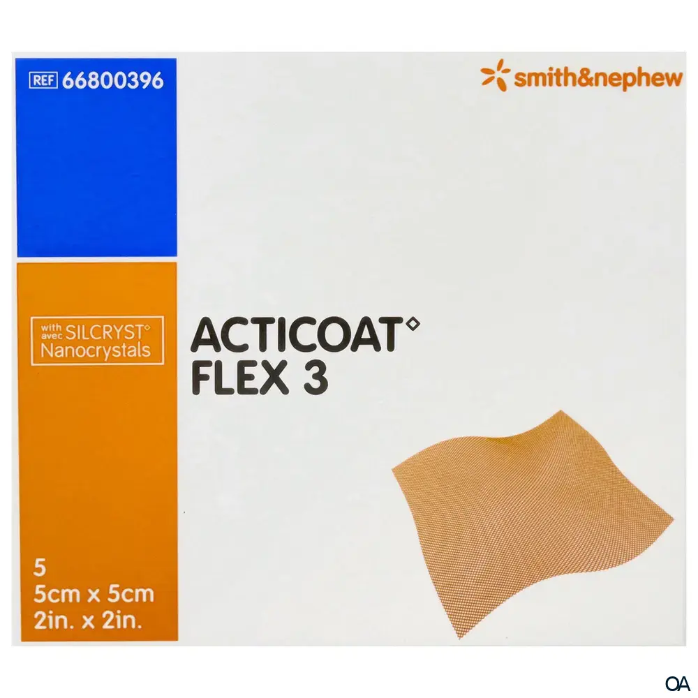 ACTICOAT FLEX 3 Antimikrobielle Wundauflagen mit Silber 5 x 5 cm