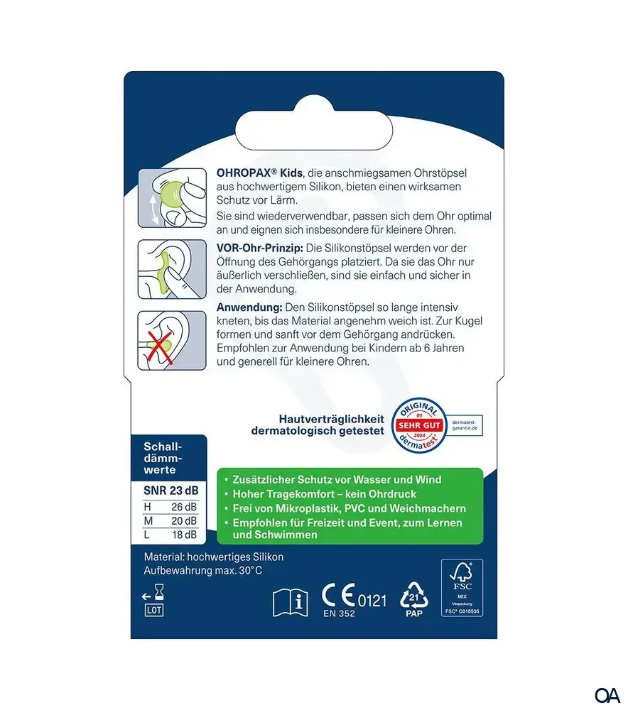 Ohropax Kids Silicon Gehörschutzstöpsel Ohropax Kids Silicon Gehörschutzstöpsel