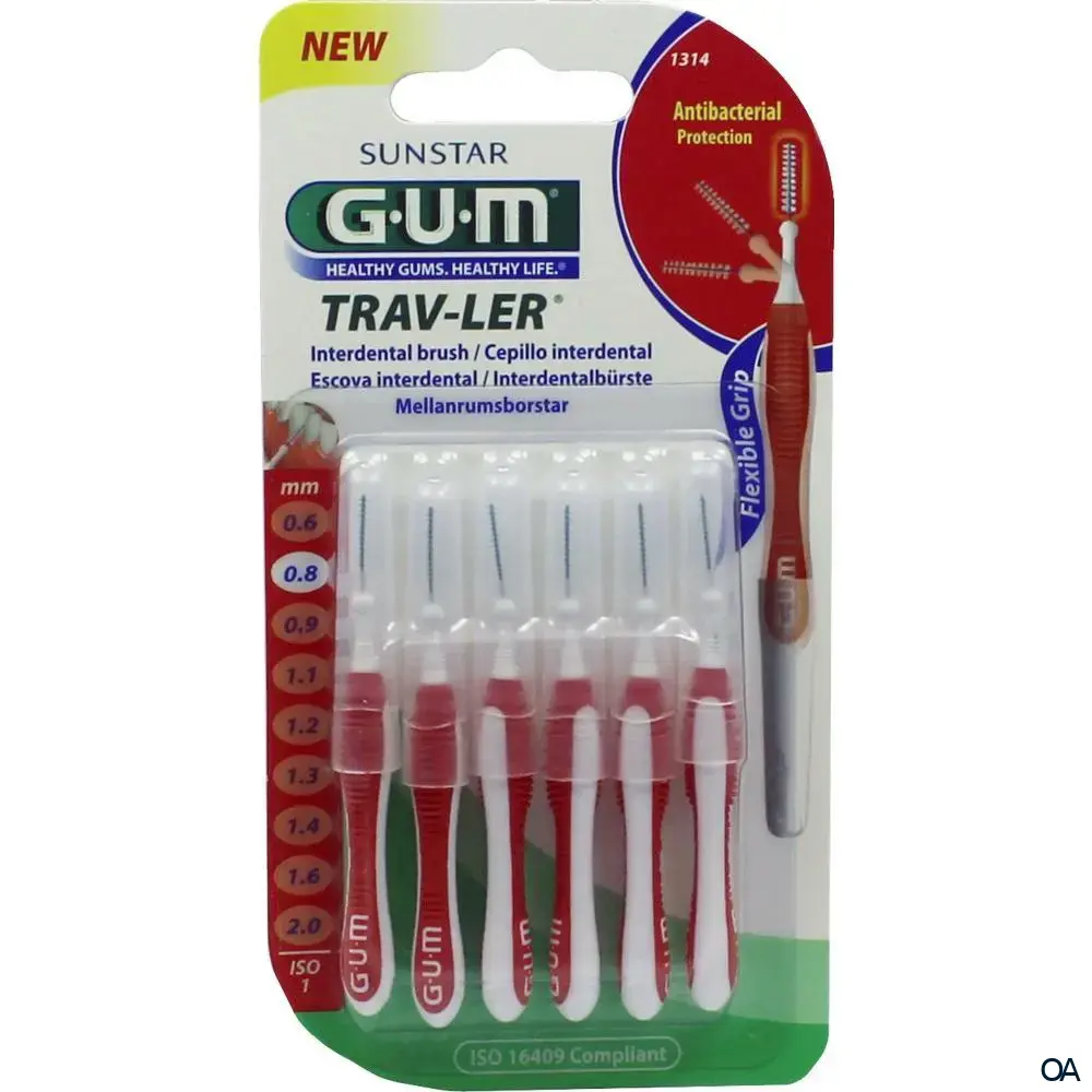 GUM® TRAV-LER® Interdentalbürsten Kerze ISO 1 - Ø 0,8 mm - Rot GUM® TRAV-LER® Interdentalbürsten Kerze ISO 1 - Ø 0,8 mm - Rot