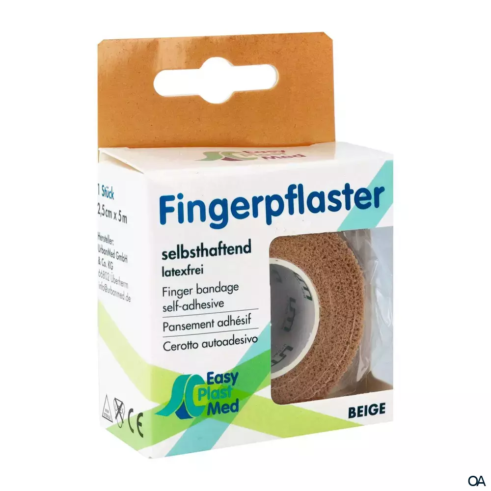 EasyPlast Med Fingerpflaster 2,5 cm x 5 m Hautfarben