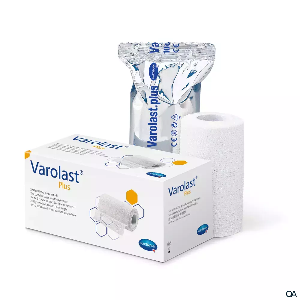 Varolast® Plus Zinkleimbinden, Länge gedehnt, einzeln in Folienbeutel, 10 cm x 7 m