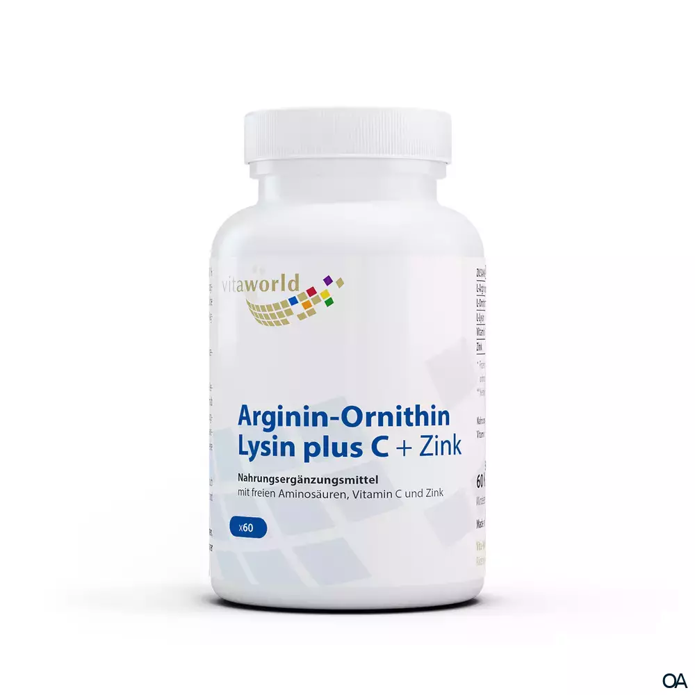 Vitaworld Arginin-Ornithin-Lysin + C + Zink Kapseln Vitaworld Arginin-Ornithin-Lysin + C + Zink Kapseln
