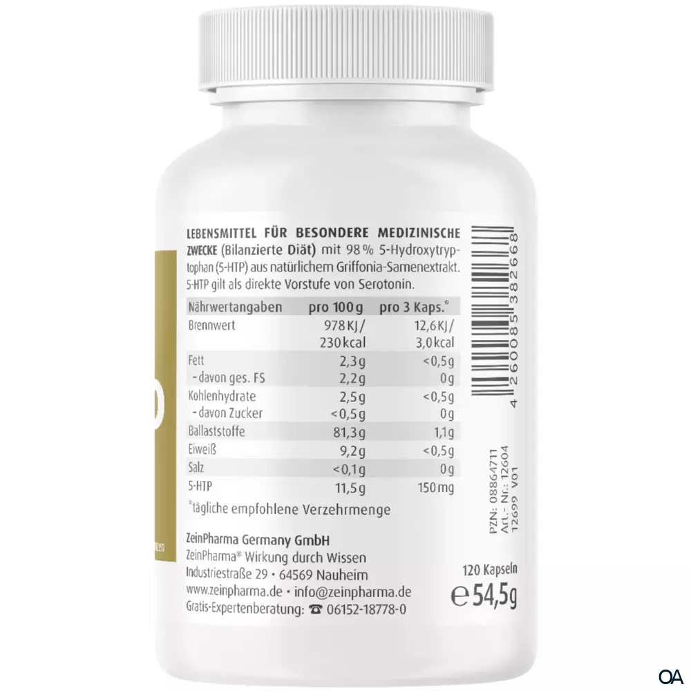 ZeinPharma Griffonia simplicifolia 5-HTP 50 mg Kapseln ZeinPharma Griffonia simplicifolia 5-HTP 50 mg Kapseln