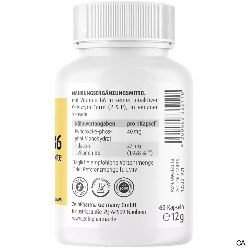 ZeinPharma Vitamin B6 Forte P-5-P 40 mg Kapseln ZeinPharma Vitamin B6 Forte P-5-P 40 mg Kapseln