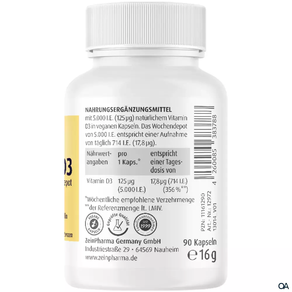 ZeinPharma Vitamin D3 Wochendepot Kapseln 5.000 I.E. ZeinPharma Vitamin D3 Wochendepot Kapseln 5.000 I.E.