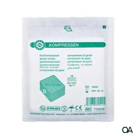 Noba Mullkompressen 12-fach, 17-fädig, steril, 10 x 10 cm, 5 x 20 Stück