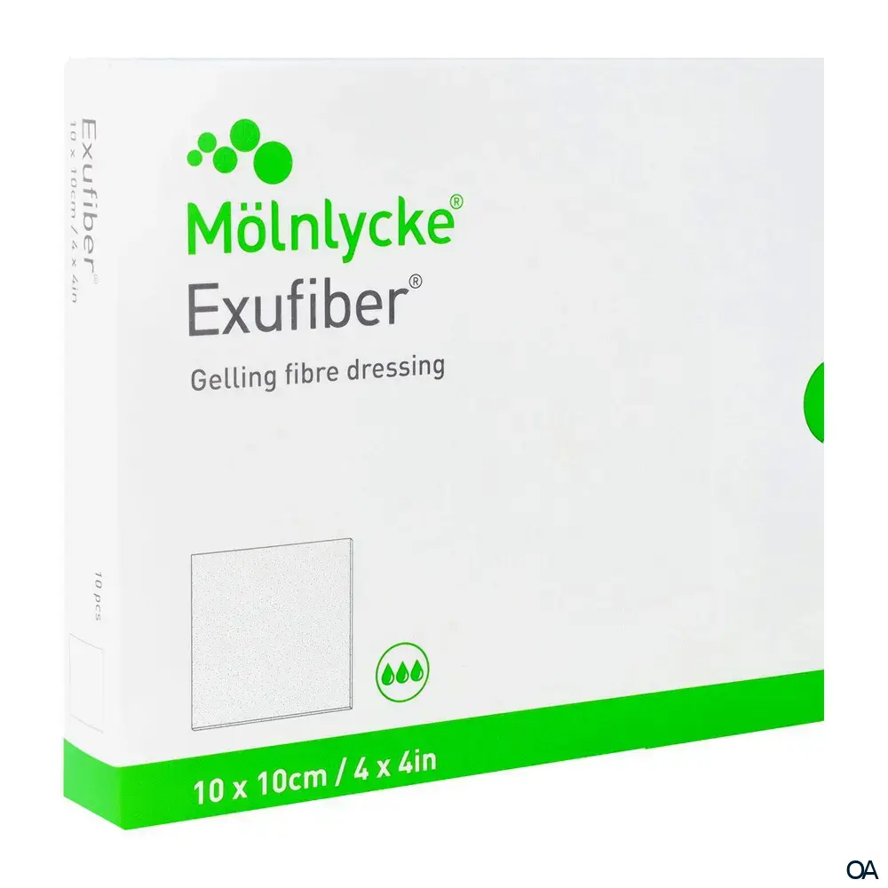 Mölnlycke® Exufiber® Gelbildender Faserverband steril, 10 x 10 cm