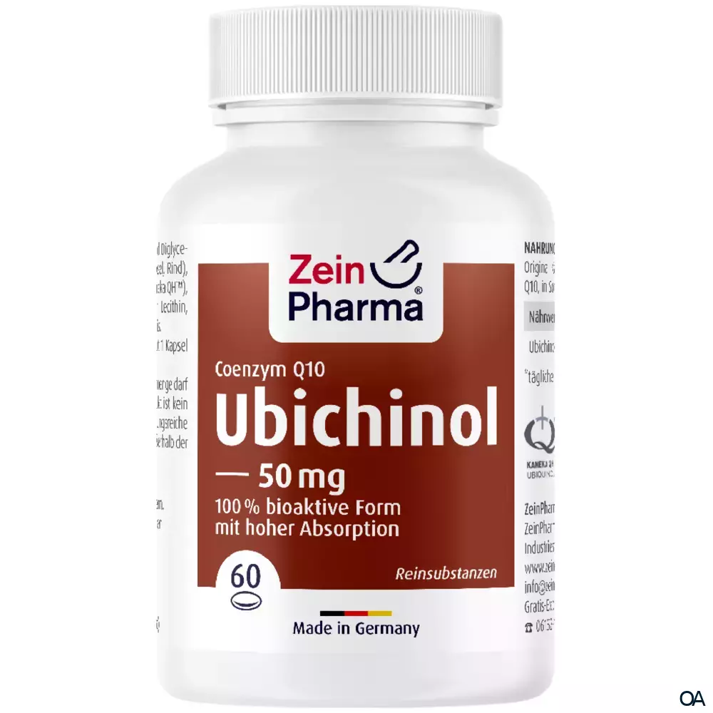 ZeinPharma Coenzym Q10 Ubichinol 50 mg Softgel-Kapseln ZeinPharma Coenzym Q10 Ubichinol 50 mg Softgel-Kapseln