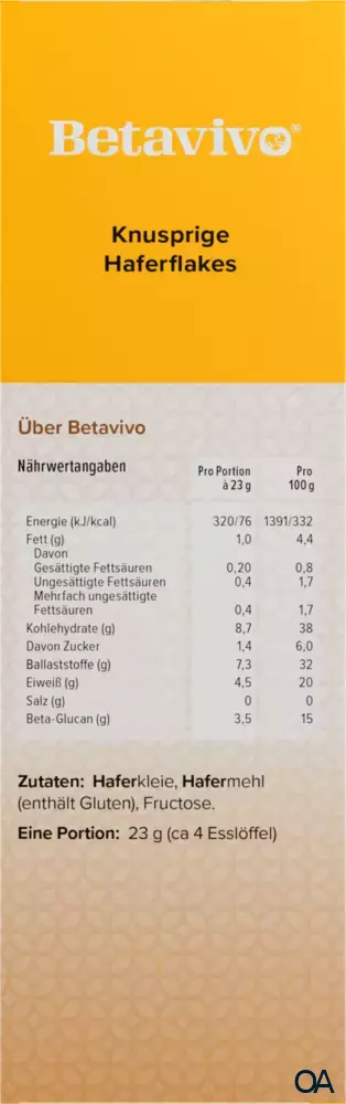 Betavivo® Haferflakes Betavivo® Haferflakes