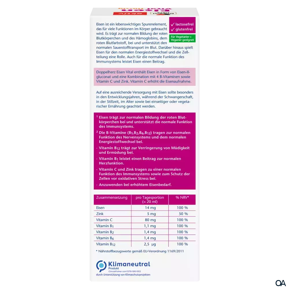 Doppelherz aktiv Eisen Vital flüssig Doppelherz aktiv Eisen Vital flüssig