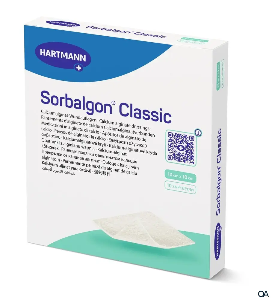 Sorbalgon® Classic Calciumalginat-Kompressen steril, 10 x 10 cm