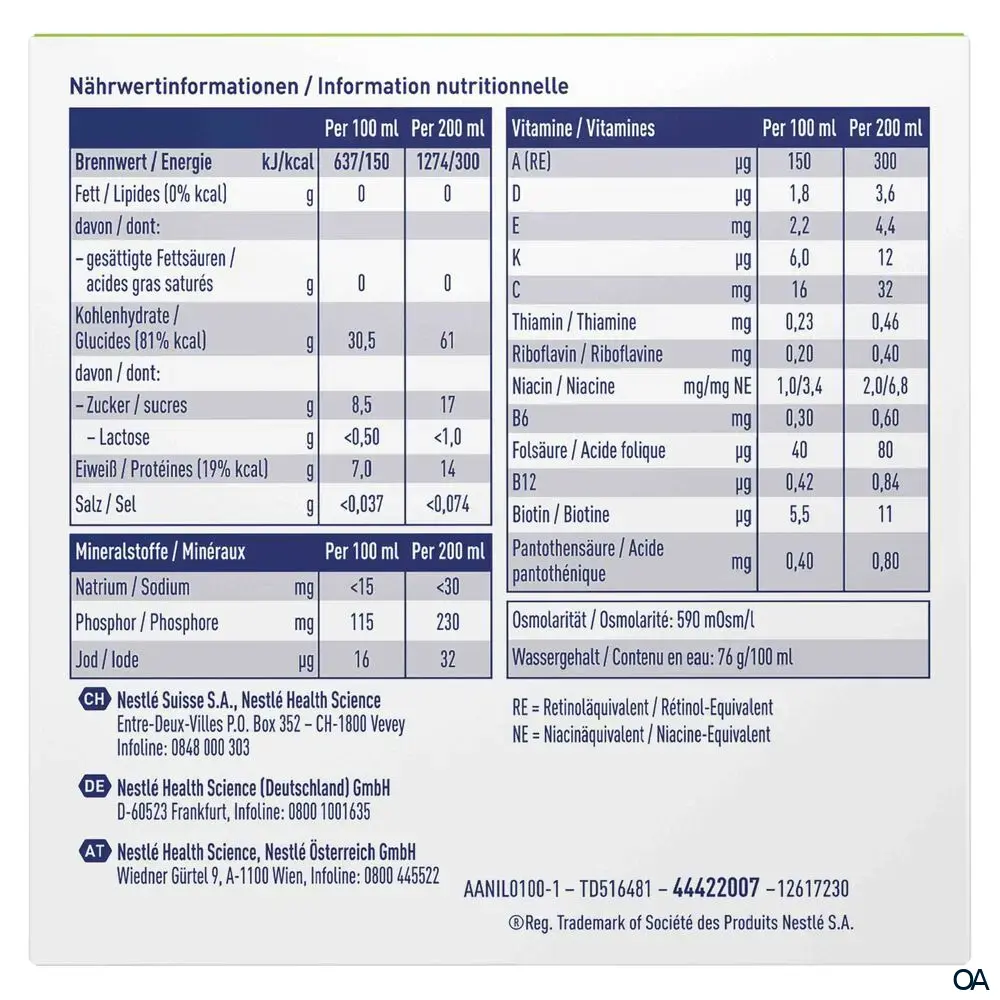 Resource® ULTRA fruit Apfel Trinknahrung 200 ml