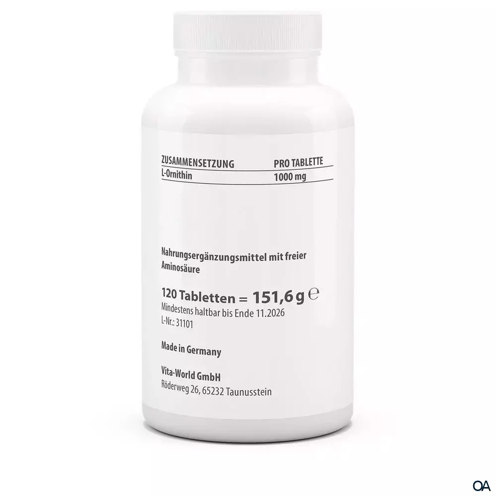 Vitaworld L-Ornithin 1000 mg Tabletten Vitaworld L-Ornithin 1000 mg Tabletten