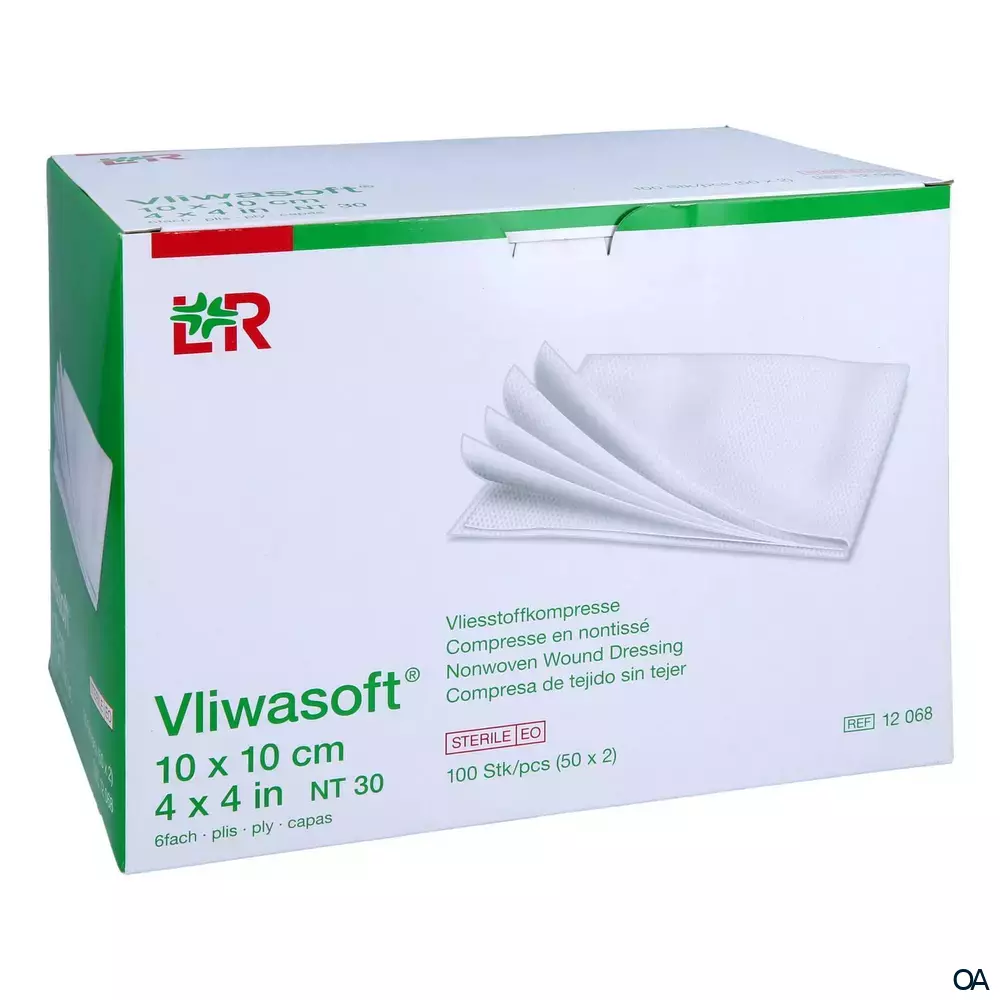 Vliwasoft® Vliesstoffkompressen, steril, 6-lagig, 10 x 10 cm