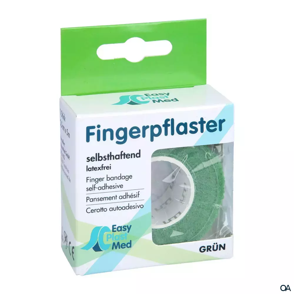 EasyPlast Med Fingerpflaster 2,5 cm x 5 m Grün