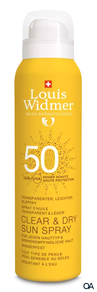Louis Widmer Clear & Dry Sun Spray 50 - leicht parfümiert Louis Widmer Clear & Dry Sun Spray 50 - leicht parfümiert