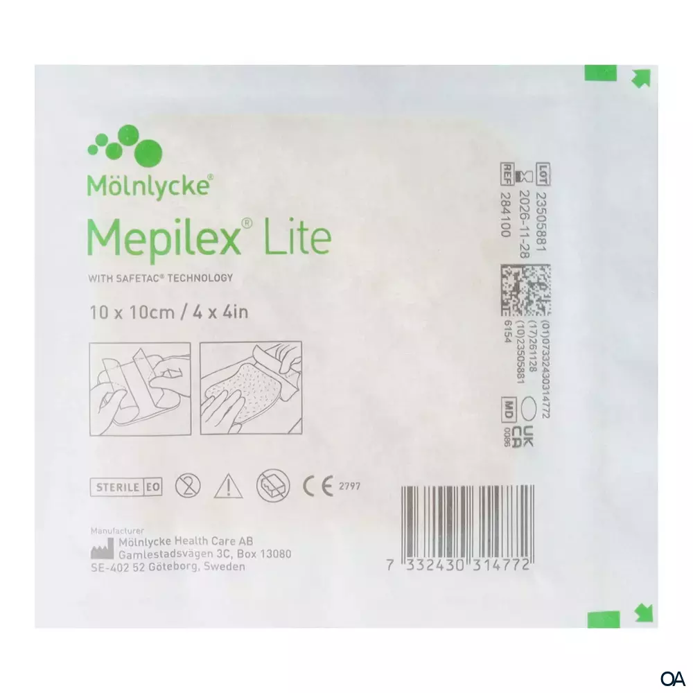 Mepilex® Lite Dünner Schaumverband steril, 10 x 10 cm