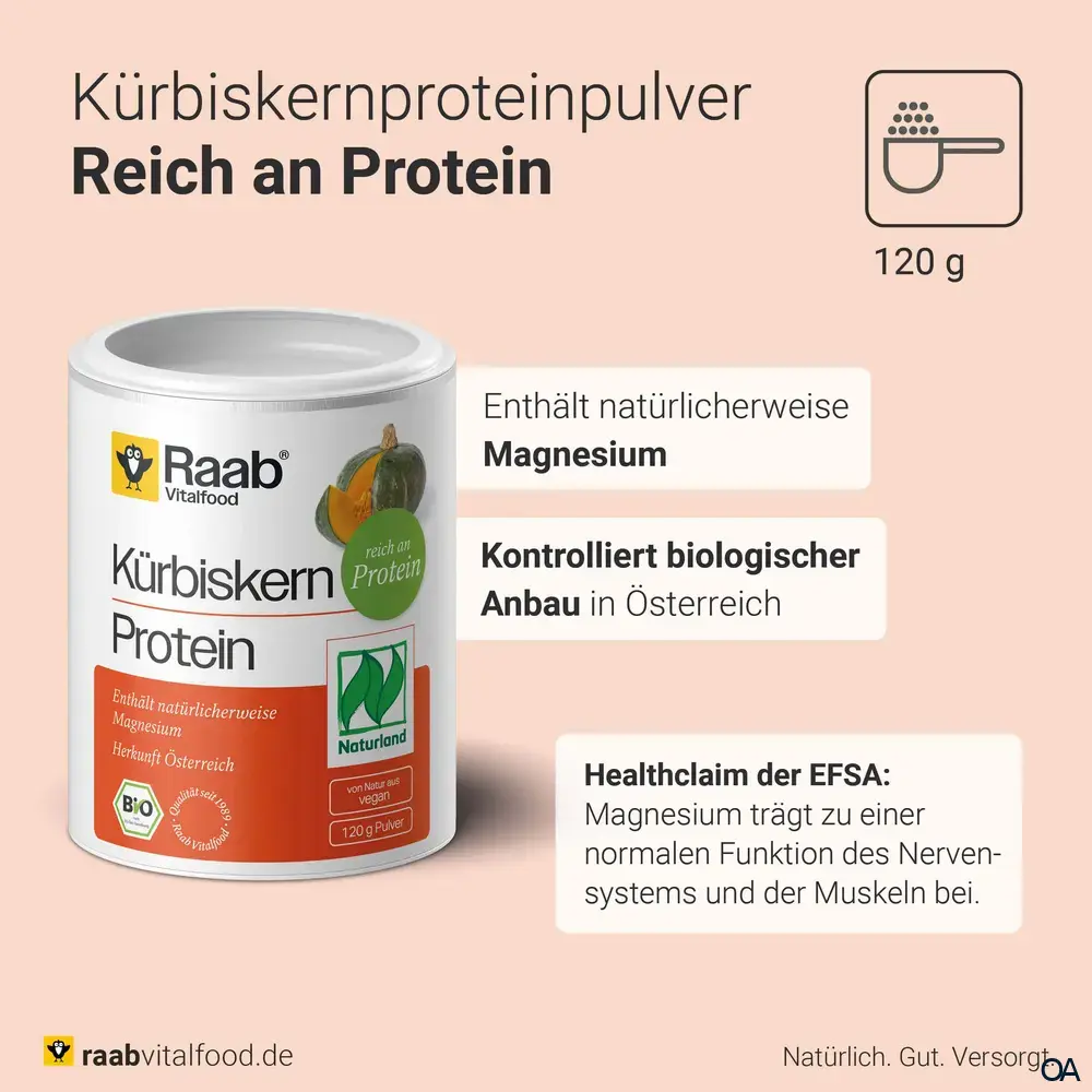 Raab® Vitalfood Naturland Bio Kürbiskernprotein Pulver