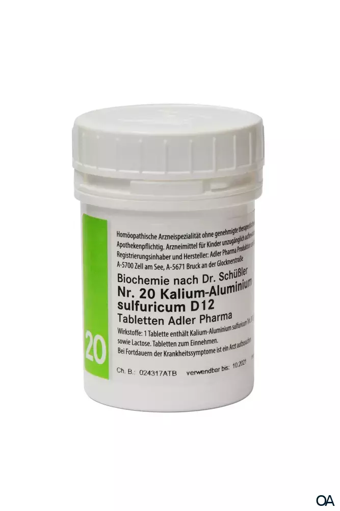 Schüßler Salz Adler Nr. 20 Kalium-Aluminium-sulfuricum D12 Tabletten Schüßler Salz Adler Nr. 20 Kalium-Aluminium-sulfuricum D12 Tabletten