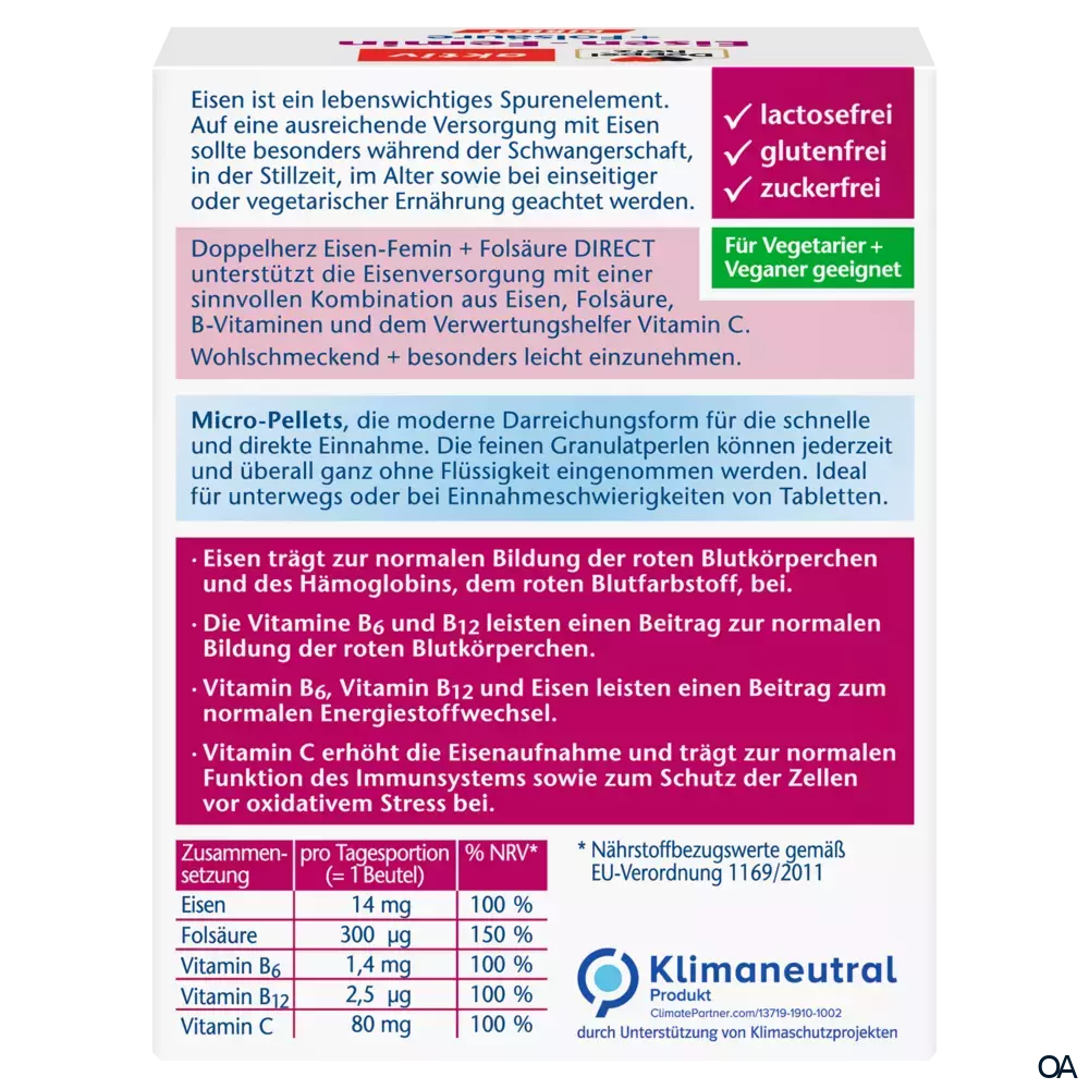 Doppelherz aktiv Eisen-Femin + Folsäure DIRECT Sticks Doppelherz aktiv Eisen-Femin + Folsäure DIRECT Sticks