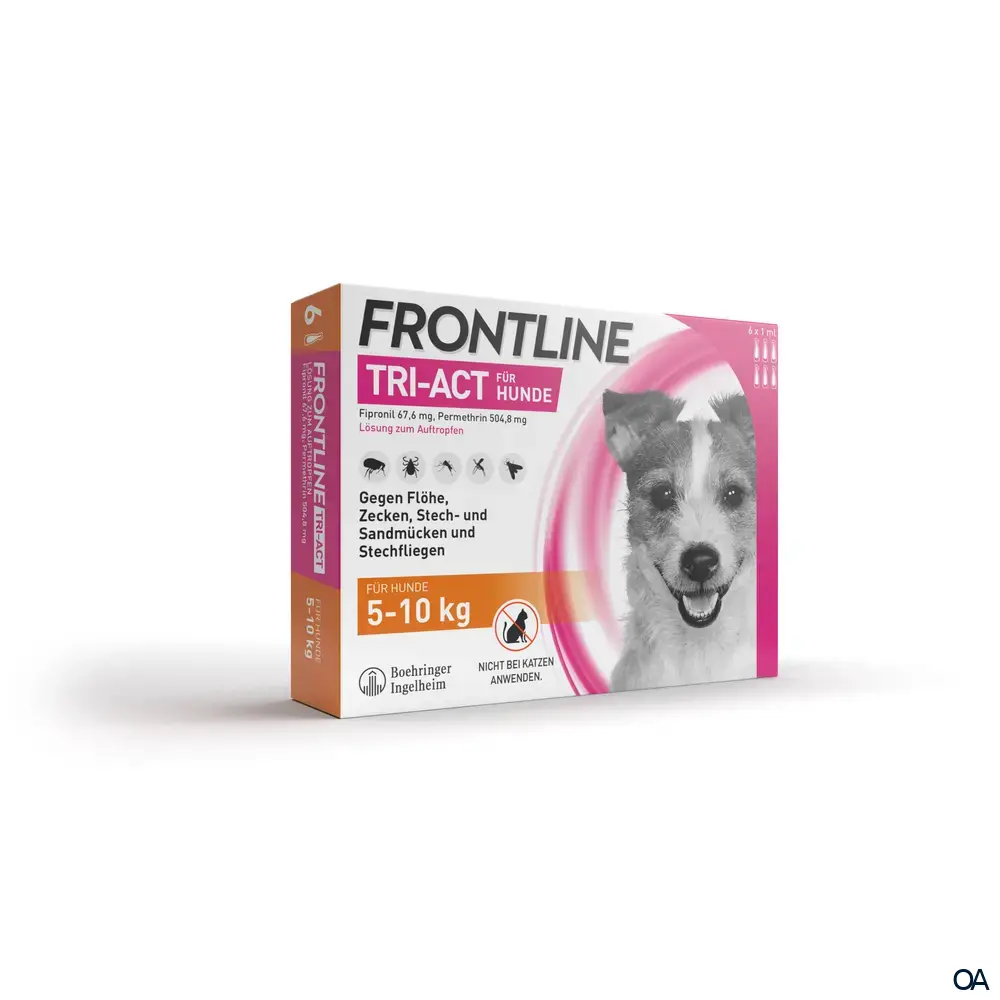 Frontline TRI-ACT® Lösung zum Auftropfen für Hunde 5 - 10 kg Frontline TRI-ACT® Lösung zum Auftropfen für Hunde 5 - 10 kg