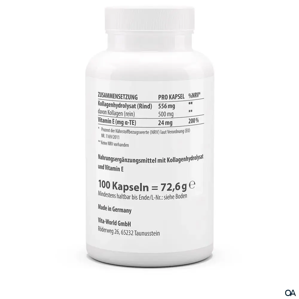Vitaworld Kollagen plus Vitamin E Kapseln