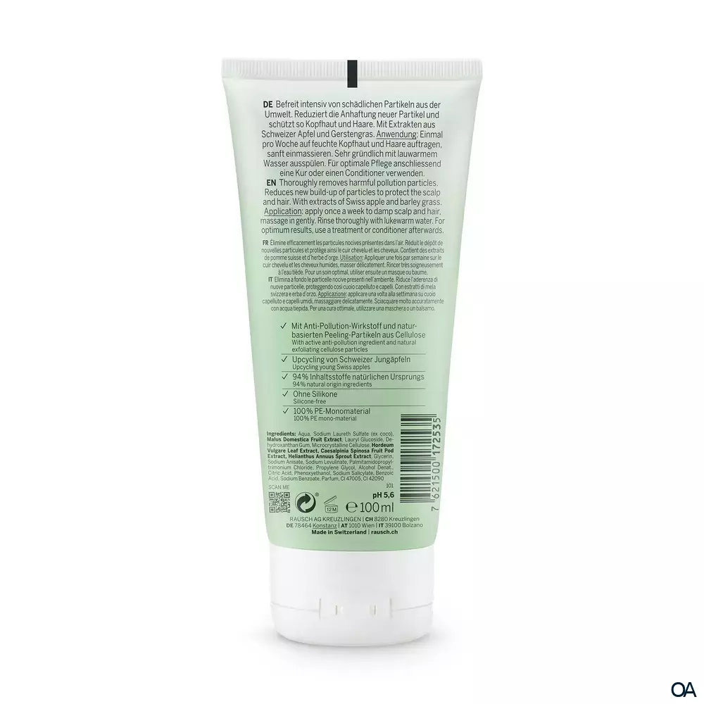 RAUSCH Anti-Pollution-Peeling-Shampoo mit Schweizer Apfel