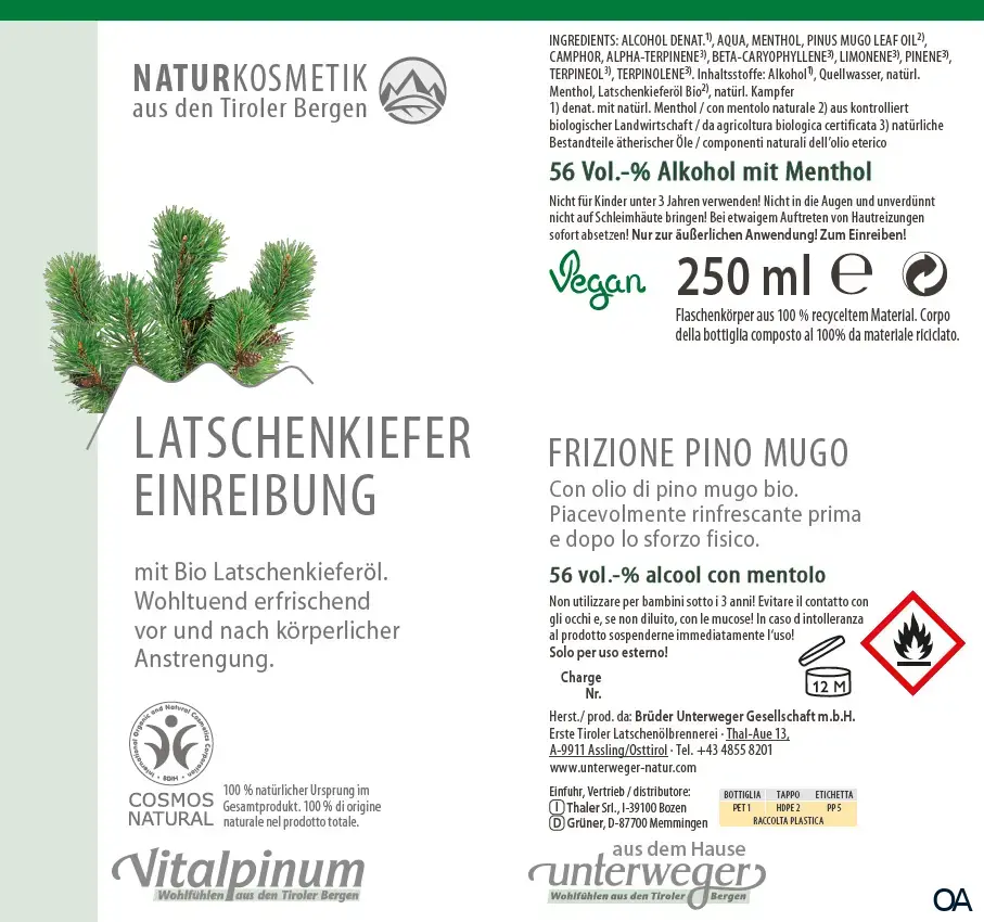 Unterweger Vitalpinum Latschenkiefer Einreibung
