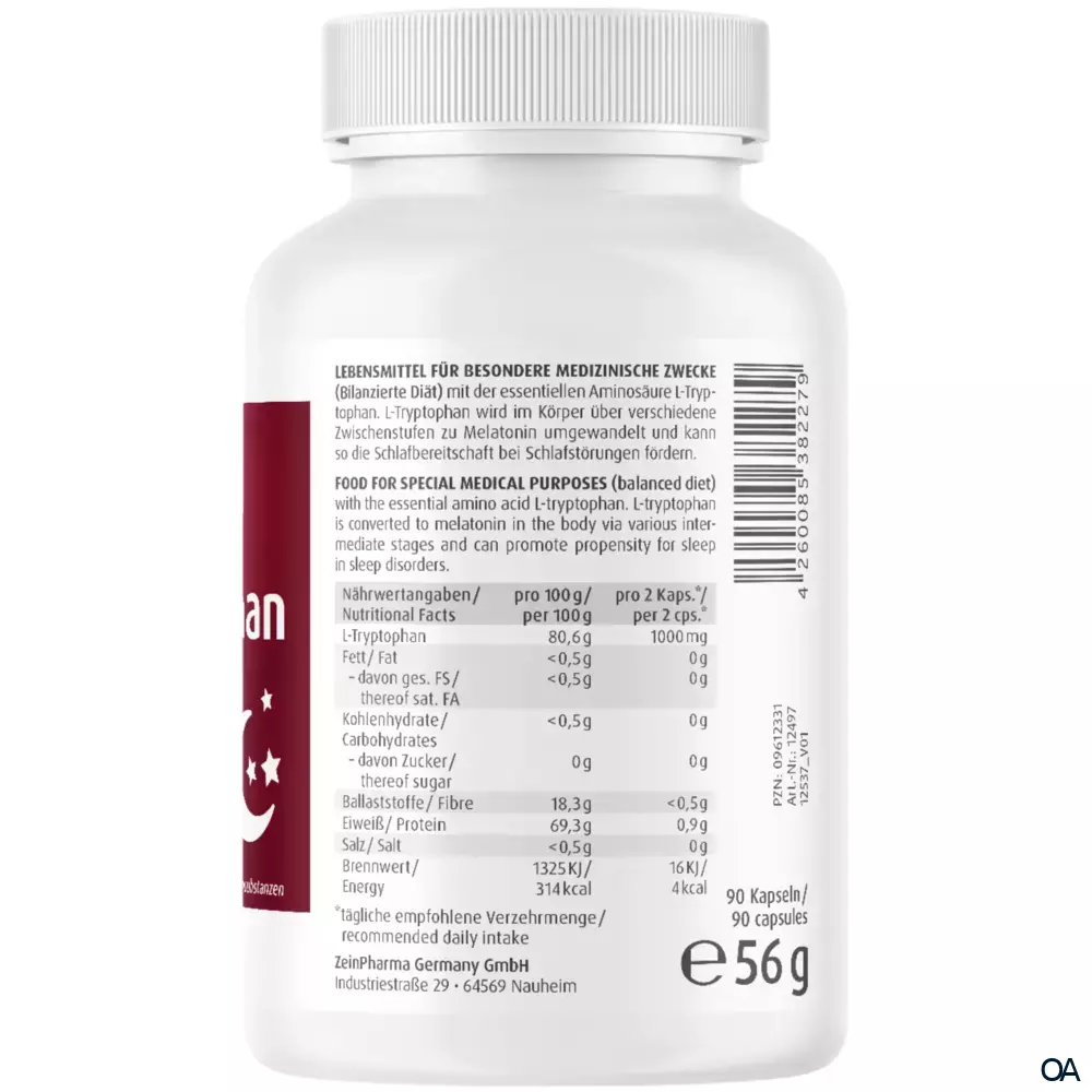 ZeinPharma L-Tryptophan 500 mg Kapseln