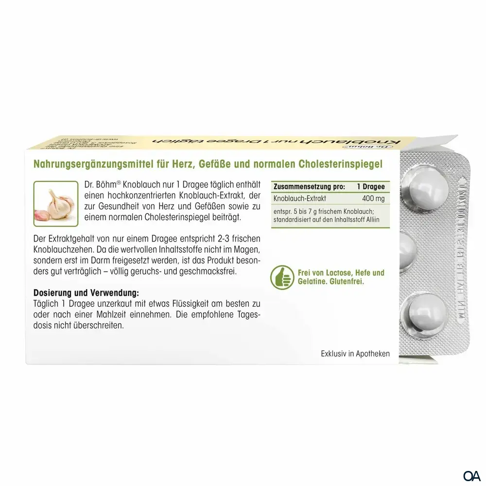 Dr. Böhm® Knoblauch nur 1 x täglich Dragees