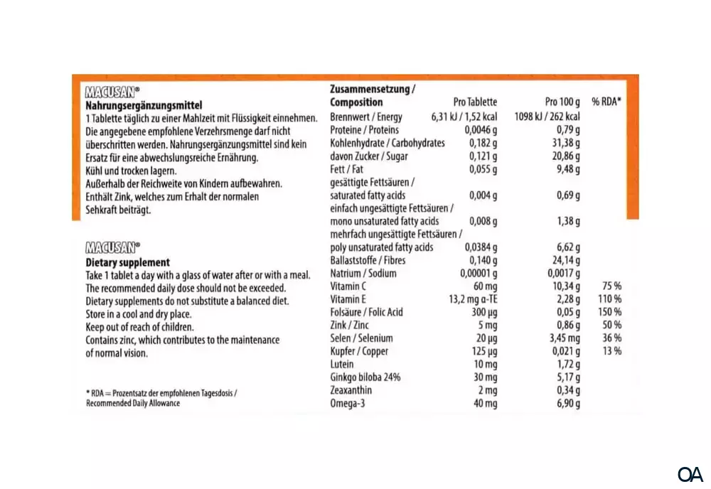 Macusan® Tabletten Macusan® Tabletten