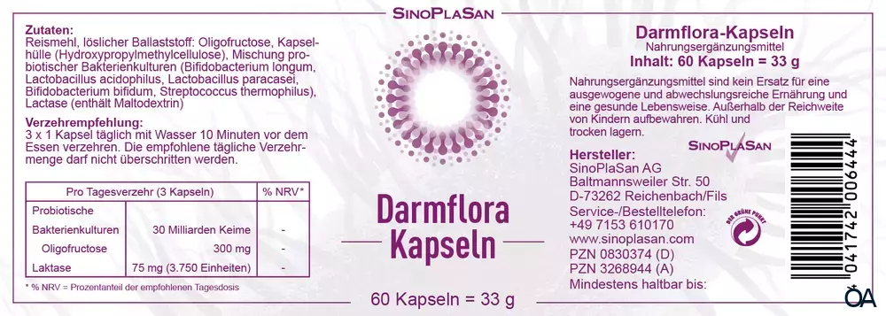 SinoPlaSan Darmflora Kapseln SinoPlaSan Darmflora Kapseln