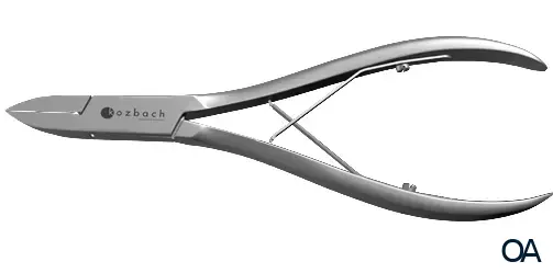 Kozbach Pharma 85R Eckenzange, Doppelfeder gerade Schn., durchgestreckt, rostfrei, 13 cm