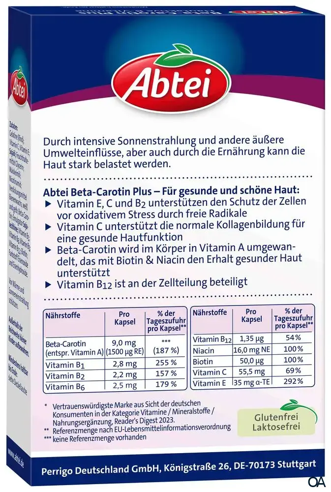 Abtei Beta-Carotin Plus Kapseln