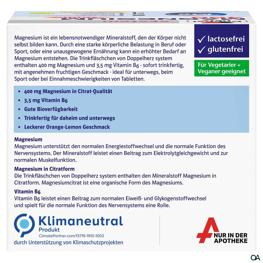 Doppelherz system Magnesium 400 Liquid Trinkfläschchen