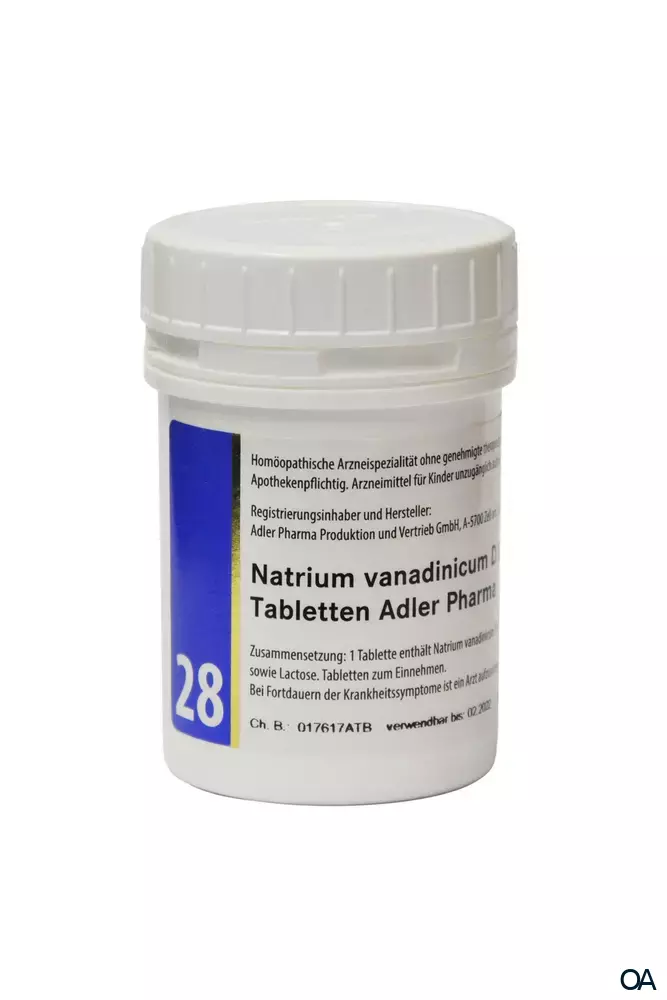 Schüßler Salz Adler Nr. 28 Natrium vanadinicum D12 Tabletten Schüßler Salz Adler Nr. 28 Natrium vanadinicum D12 Tabletten