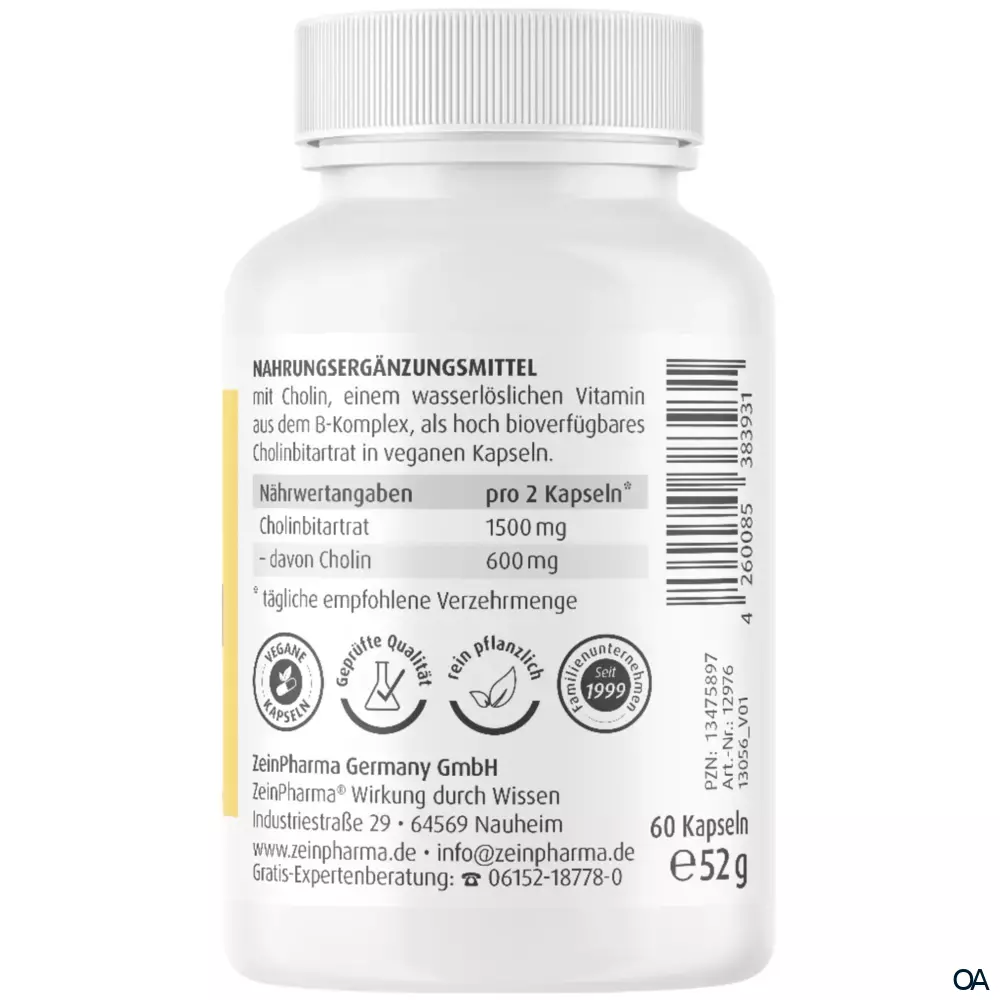ZeinPharma Cholin Kapseln 600 mg ZeinPharma Cholin Kapseln 600 mg