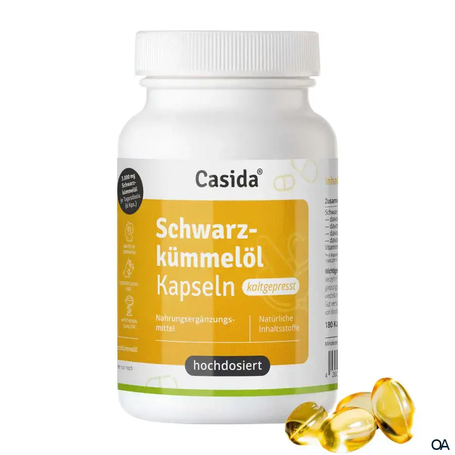 Casida® Schwarzkümmelöl Kapseln kaltgepresst Casida® Schwarzkümmelöl Kapseln kaltgepresst