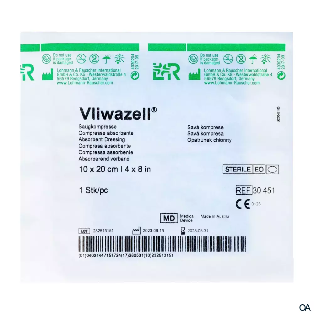 Vliwazell® Saugkompressen steril, 10 x 20 cm
