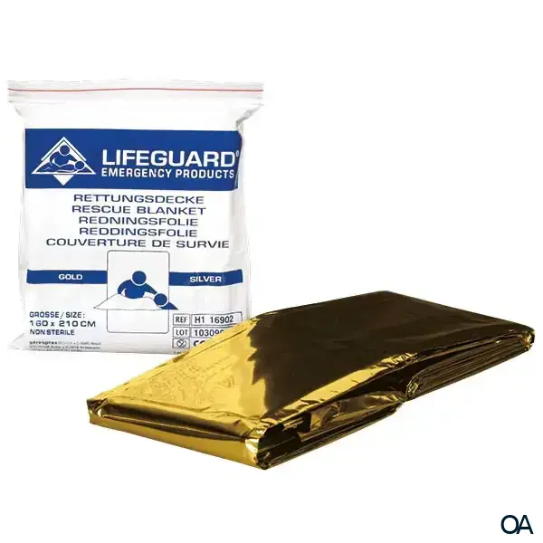 Lifeguard® Rettungsdecke Gold-Silber, 160 x 210 cm Lifeguard® Rettungsdecke Gold-Silber, 160 x 210 cm