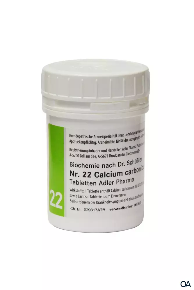Schüßler Salz Adler Nr. 22 Calcium carbonicum D12 Tabletten Schüßler Salz Adler Nr. 22 Calcium carbonicum D12 Tabletten