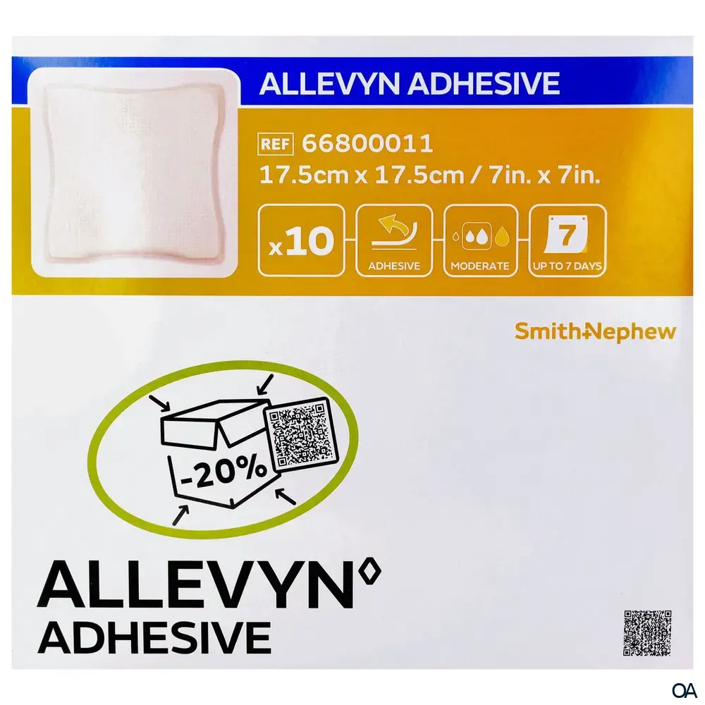 ALLEVYN Adhesive haftender Schaumverband 17,5 x 17,5 cm